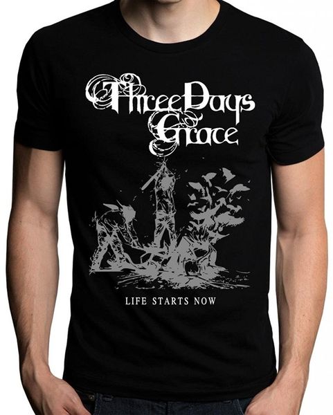 

three days grace life starts now t-shirt different colours 100% printed mens men t shirt breathable