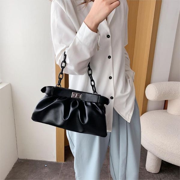 

bolsos mujer chain pu leather crossbody bags for women 2020 simple shoulder handbags luxury cross body female solid color soft