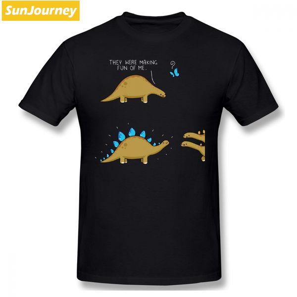 

смазливая дружба между динозавр и бабочка мужчины t shirt плюс размер o-образным вырезом с коротким рукавом хлопок мужчины t shirt