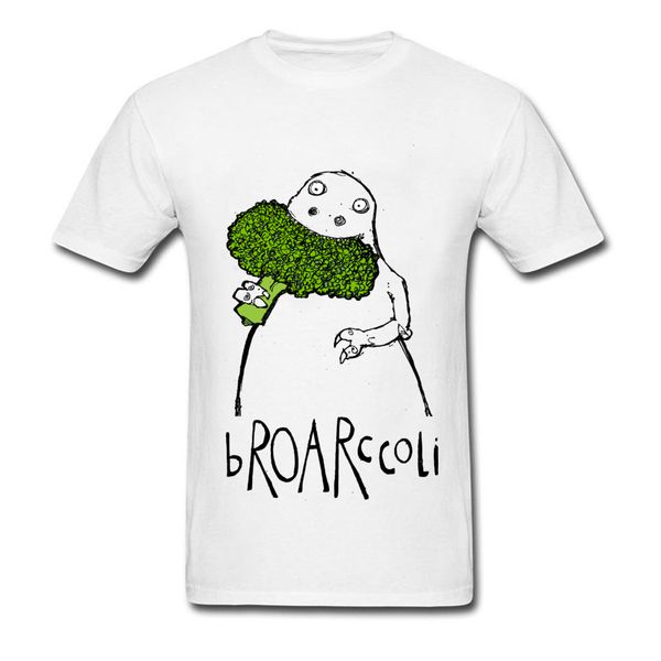

2018 men t shirt broarccoli t-shirt broccoli tshirt slim fit tees funny cartoon clothes cotton white summer/autumn drop shipping