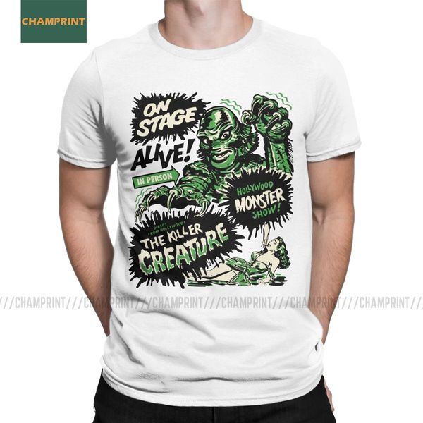 

the killer creature hollywood show creature from the black lagoon t-shirts men monster tee short sleeve t shirt plus size