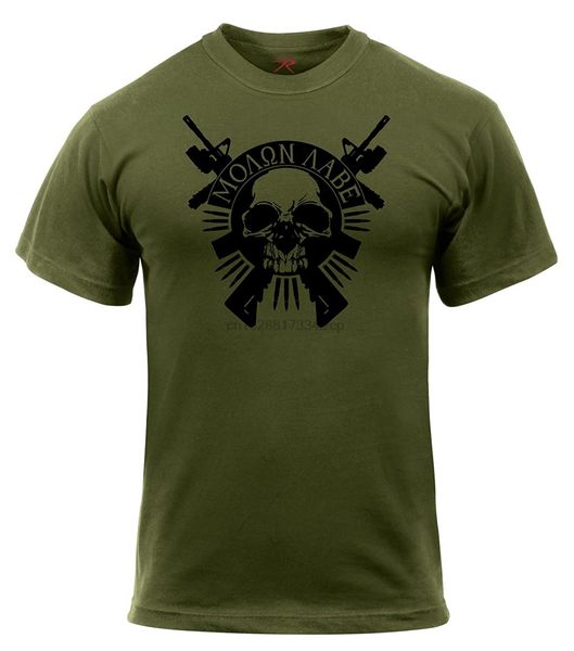 

2020 new 100% cotton rothco molon labe skull t-shirt