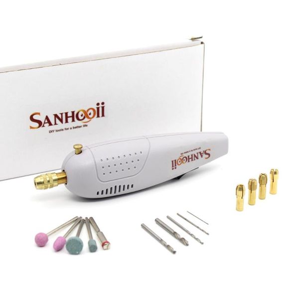 

portable mini electric drill power tool set polishing drilling cutting engraving manicure diy tools accessories wook plastic