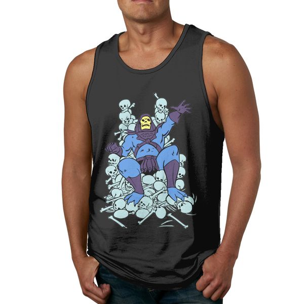 

skeletor master of the universe 80s cartoon sleeveless tank harajuku round collar cartoon natural cotton sleeveless shirt