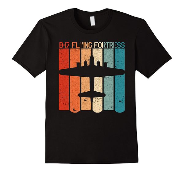 

2018 fashion b-17 flying fortress airplane retro vintage style t-shirt o-neck t shirt