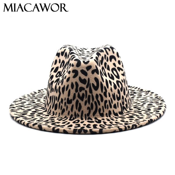

miacawor selling women leopard fedora hat hat wool soft felt men's black cloche f61, Blue;gray
