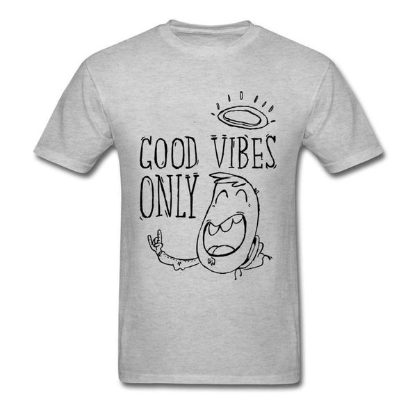 

good vibes only crazy shirt short sleeve for men 100% cotton summer/autumn o-neck t-shirt unique clothing shirt slim fit