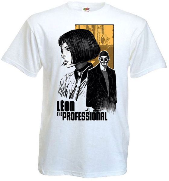

leon the professional v8 t shirt white movie poster all sizes s-3xl t-shirt summer famous clothing letter tee
