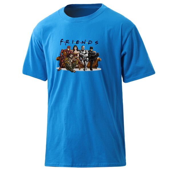 

mens friends cartoon printing 100% cotton t-shirts fashion summer clothing harajuku hip hop male casual round neck 2020 homme