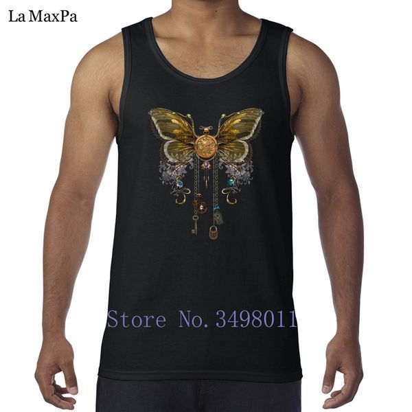

designs unique steam punk butterfly tank for men bodybuilding funny casual vest for men sleeveless clothing gyms size s-3xl
