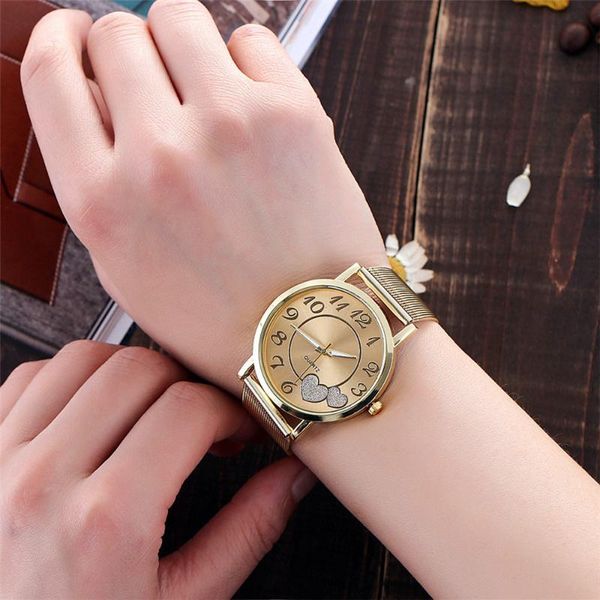 

wristwatches women watches casual stainless steel band strap watch brand female clock quartz wristwatch saat relogio gifts, Slivery;brown
