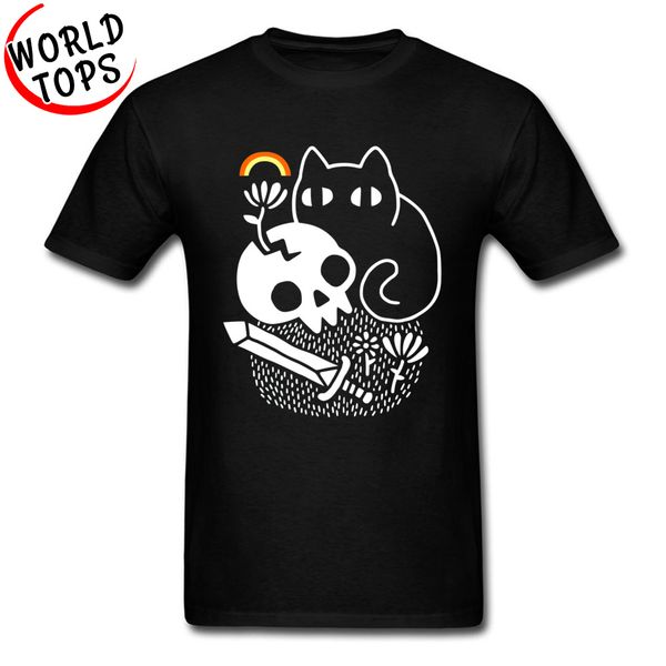

cat & stuff anthropologist print t shirt rock cat punisher skull doom sword 100% cotton personalized t-shirts funny hawaiian men