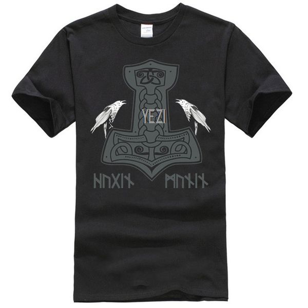 

epic thor hammer hugin munin odin wodan viking norse mythology runes t-shirt
