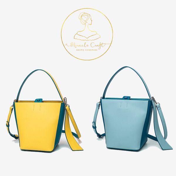 

new femal pu leather designer bucket shoulder bag women's fashion bandbags