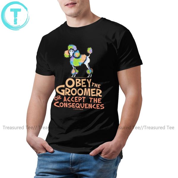 

пудель футболка obey грумер t-shirt men graphic tee shirt хлопок большой моды с коротким рукавом высокий tshirt