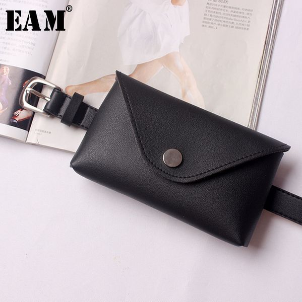 

eam] 2020 new autumn winter fashion tide multi-color pu leather moni-bag woman all-match sequined package belt s430, Black;brown