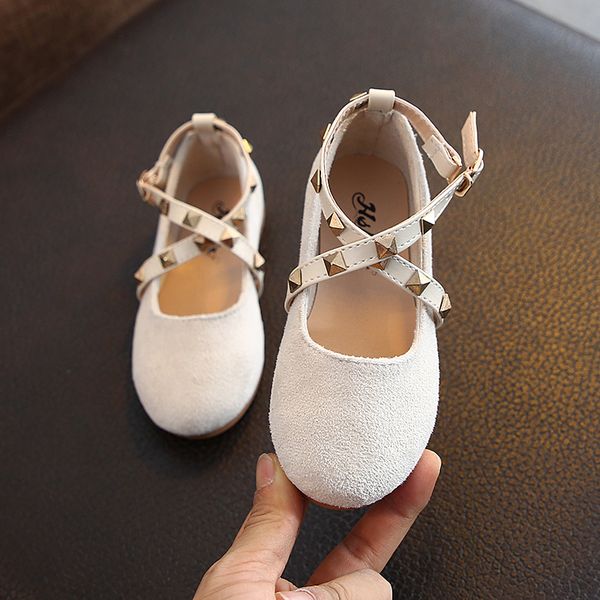 

flat shoes kids for girl princess single sneakers spring fashion rivet solid color children baby shs003, Black;grey
