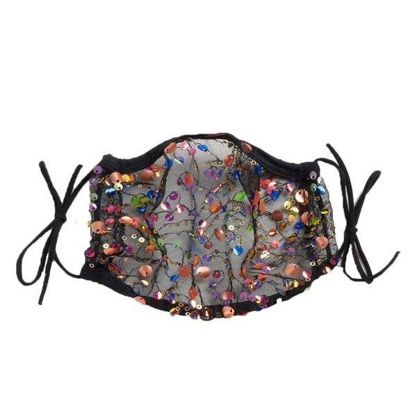 

lace sequins protect mouth respirator anti haze fashion face mask gauze cloth breathable mascarilla reusable outdoor women woman 7rc b2
