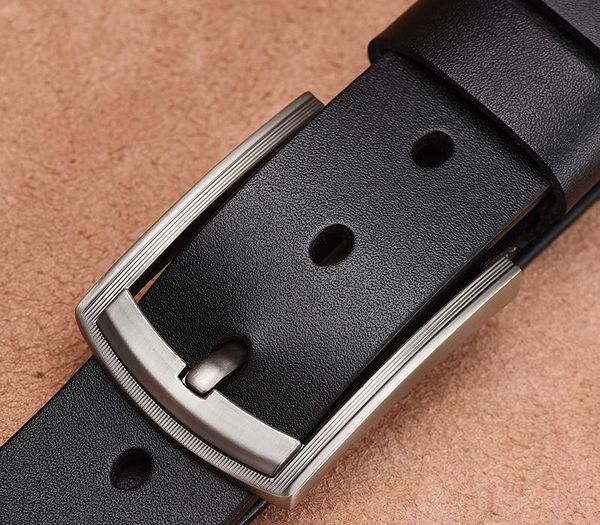 

lfmb]leather belt men pin buckle fancy vintage jeans male genuine leather strap belts cummerbunds belt male men belt y200520, Black;brown