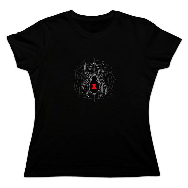 

black widow spider on web women's novelty t-shirt popular tagless tee shirt