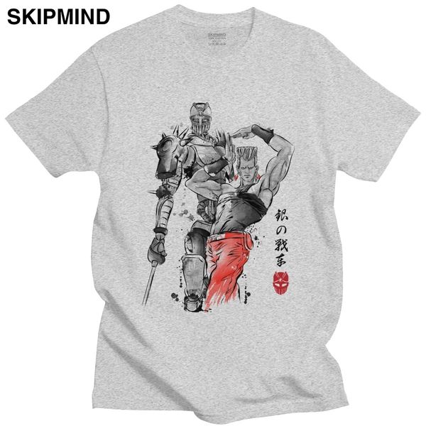 

unique men's chariot sumi-e t shirt short sleeved cotton tshirt casual jojo bizarre adventure t-shirt apparel manga fan tee gift