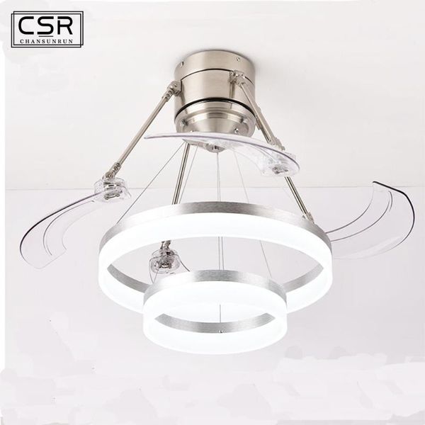 

48 inch led ceiling fans with light invisible leaves fan lamp modern creative fan light living room dining room bedroom lighting