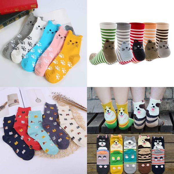 

new and cartoon series new women's and women's socks cartoon series socks 5iest, Black
