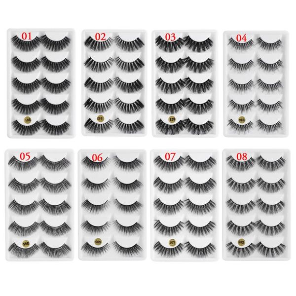 

5 pairs handmade natural false eyelashes fake lashes long makeup 3d mink lashes eyelash extension mink eyelashes for beauty tool