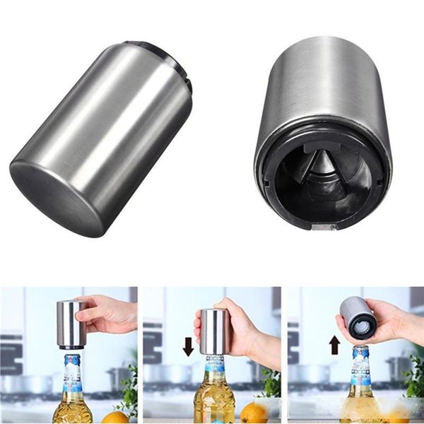 

new beer bottle opener automatic stainless steel beer juice drinking bottle opener gift bar tool opener kitchen cooking tools
