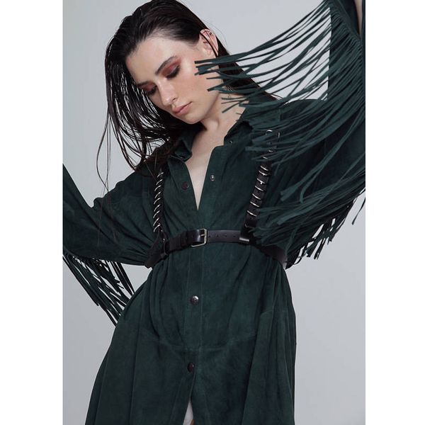 

punk rock bondage belt women adjustable waist belt pu leather buckle waistband dress accessories novelty harness shoulder straps, Black;brown