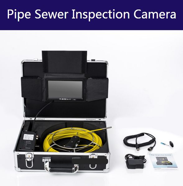 

wp90 portable 50m cable pipe wall sewer inspection camera kit waterproof 9inch pipeline built-in dvr card slot