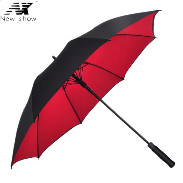 

umbrellas nx double layer long golf umbrella man women's rain semi automatic windproof custom logo wholesale