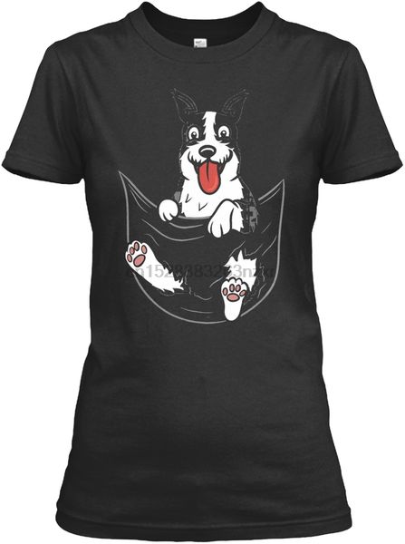 

men t shirt border collie pocket graphic t-shirt fun women t-shirt