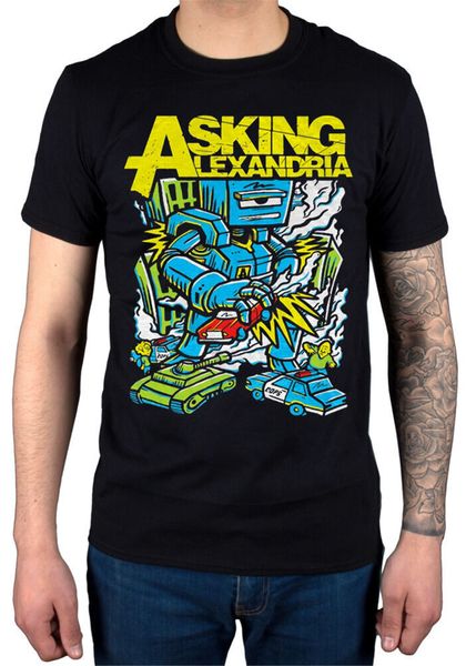 

asking alexandria killer robot t-shirt new merch afterlife hourglass for youth middle-age old age tee shirt