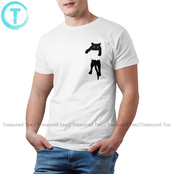

pocket cat t shirt hang loose black cat pocket art t-shirt beach men tee shirt 100 cotton 4xl tshirt