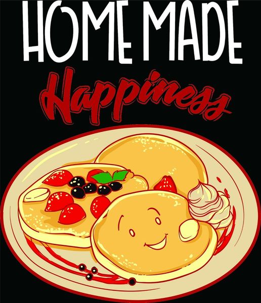 

black or white tee homemade happiness pancakes retro tee shirt
