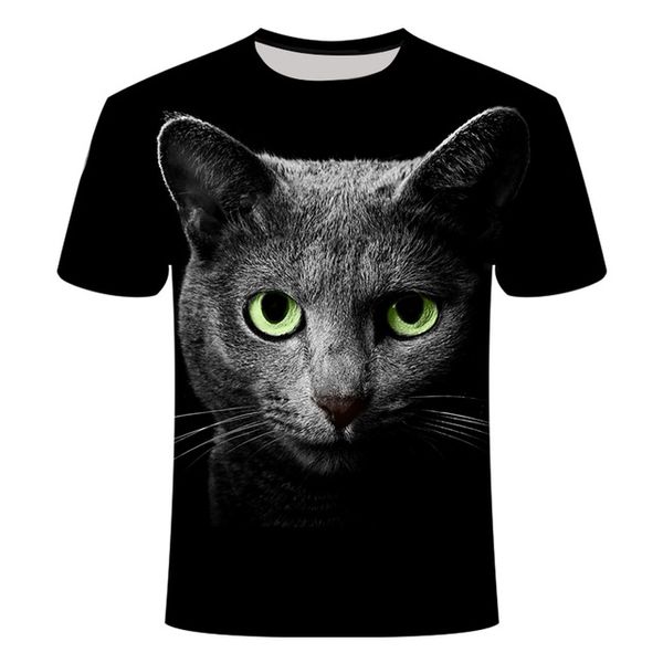 

cat summer white cat 3d print shirts anime plus size funny men clothing