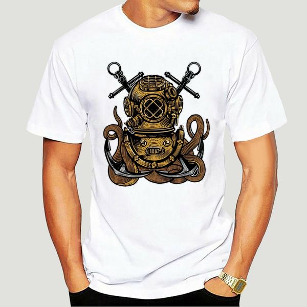 

scuba diver шлем якорь octopus t-shirt mens graphic tee grunge top black tf26-3083d