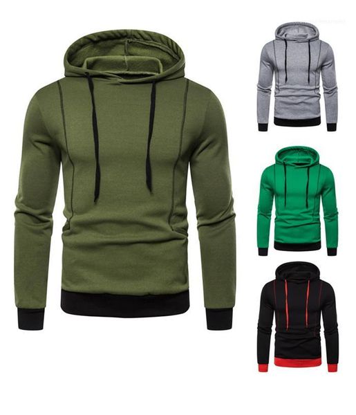 

casual hoodies long sleeve pullover hooded spring autumn sweatshirt homme designer clothes mens solid color, Black