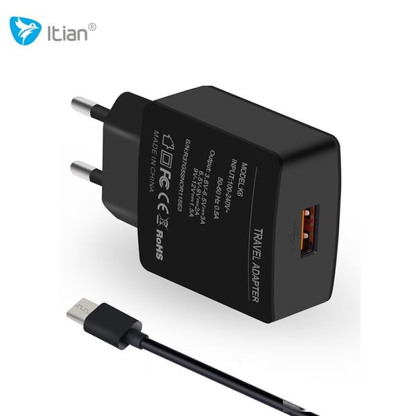 

itian k6 qc 3.0 charging adapter micro usb cable set