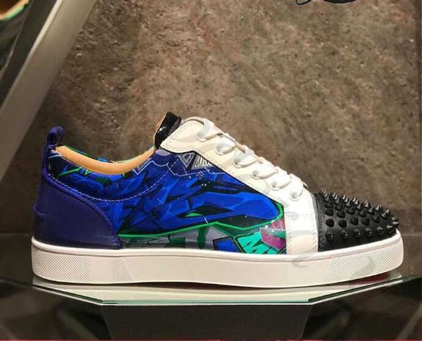 

low casual shoes women men graffiti blue leather sneakers red bottoms graffitis sneakers sports runner shoes lace up tennis for men, Black