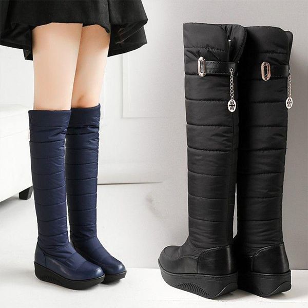 

ladies platform over the knee boots women plushfur shoes girls waterproof snow boots 2020 new winter plush, Black