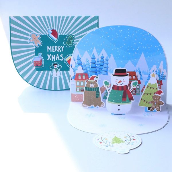 

greeting cards 5pcs christmas 3d up laser cut merry winter holiday invitation gift card