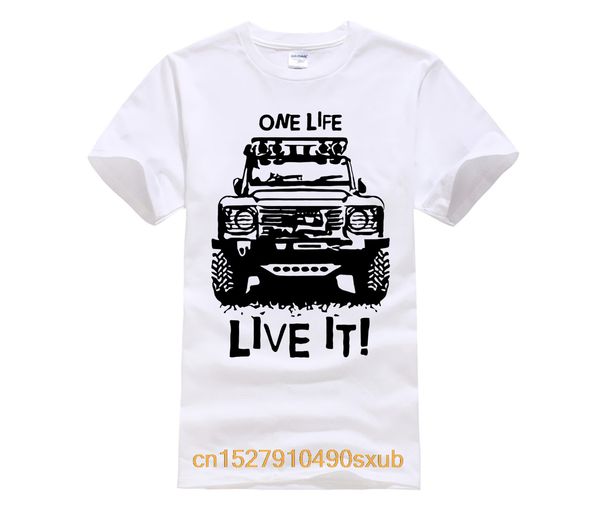 

landrover defender 90 110 one life live it off road land rover mens t shirt