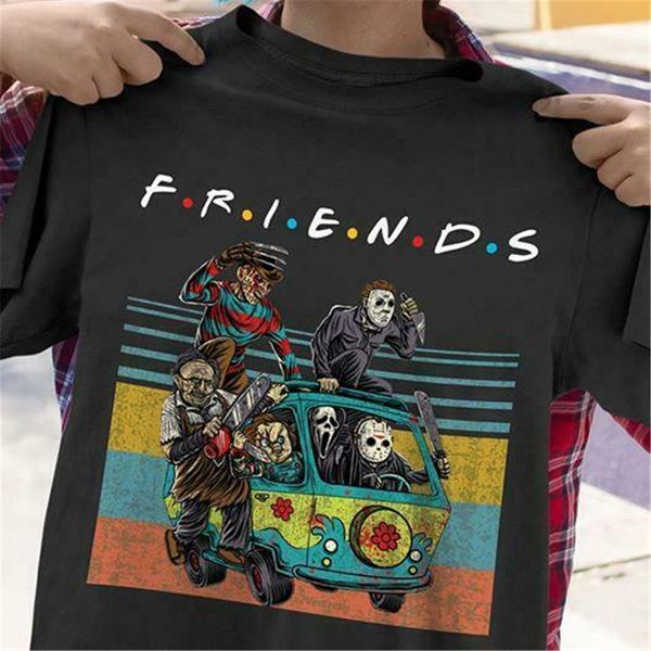 

pennywise jason freddy кожаные чаки t-shirt фильм ужасы размер s-3xl gym tee shirt