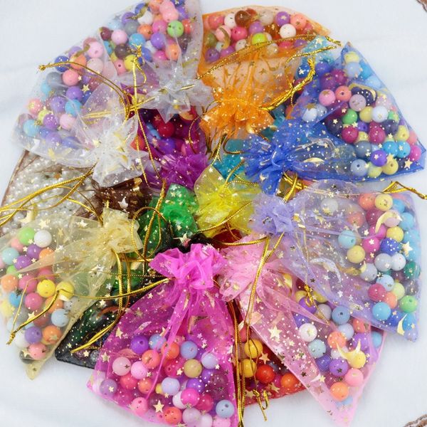 

sparkly 100 piece/lot organza jewelry gift pouch bags for wedding favors,beads,jewelry bag candy bags package bag mix color favor holders