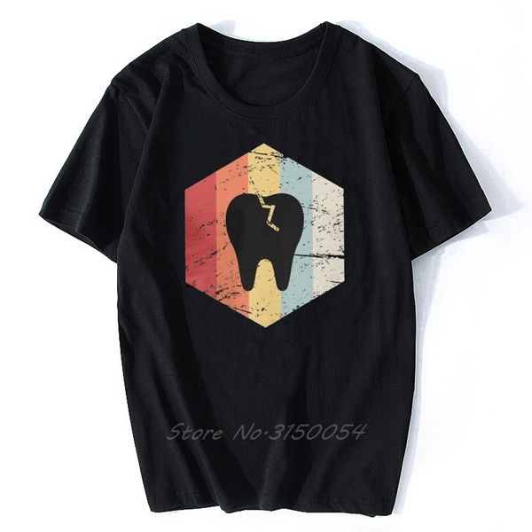 

dentist retro 70s tooth icon t-shirt men dentistry dental hygienist tshirt short sleeve slim fit tees o-neck cotton t shirt