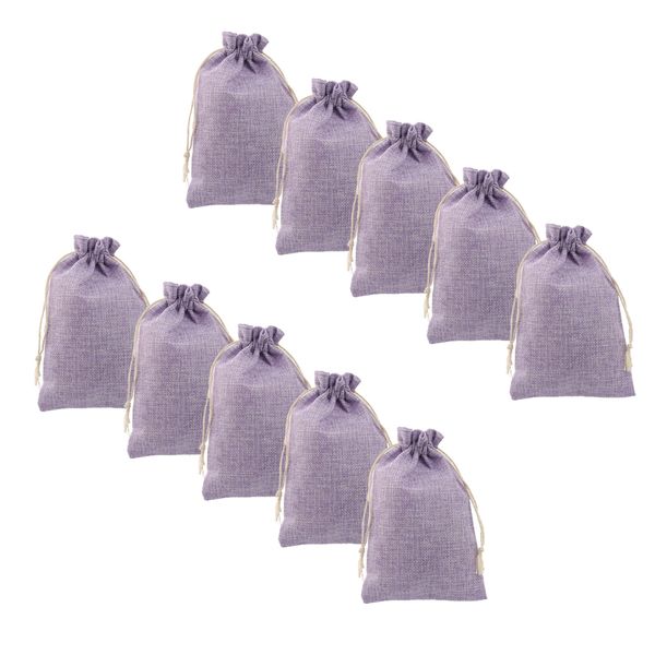 

10pcs natural burlap jute gift bags with drawstring reusable linen pouches