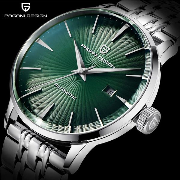 

wristwatches pagani design 2021 brand men automatic mechanical wristwatche luxury fashion business watch mens steel waterproof clock, Slivery;brown