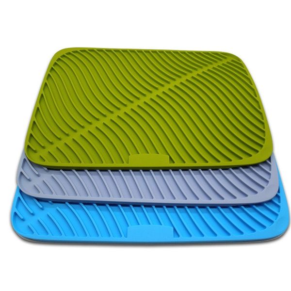 

large silicone drying mat kitchen table mat placemat anti-bacterial dish drain pad durable pot holder food grade cup coaster t200415